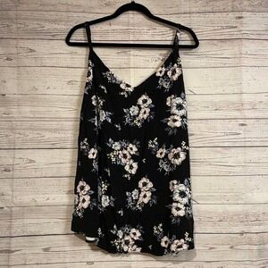 🦃 Torrid Black Floral Tank w Adjustable Strap‎ Size 5x